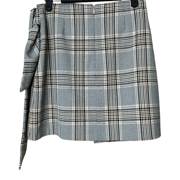 ARITZIA Wilfred Dorine Plaid Faux Wrap Mini Skirt Zippered Back Lined US Sz 2 - Picture 4 of 10